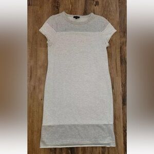 The Limited Sweater Dress Grey and White Stripe, Medium